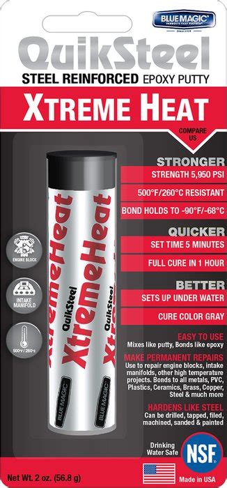 The Benefits of Blue Magic Quicksteel Extreme Heat Over Other High Temperature Adhesives